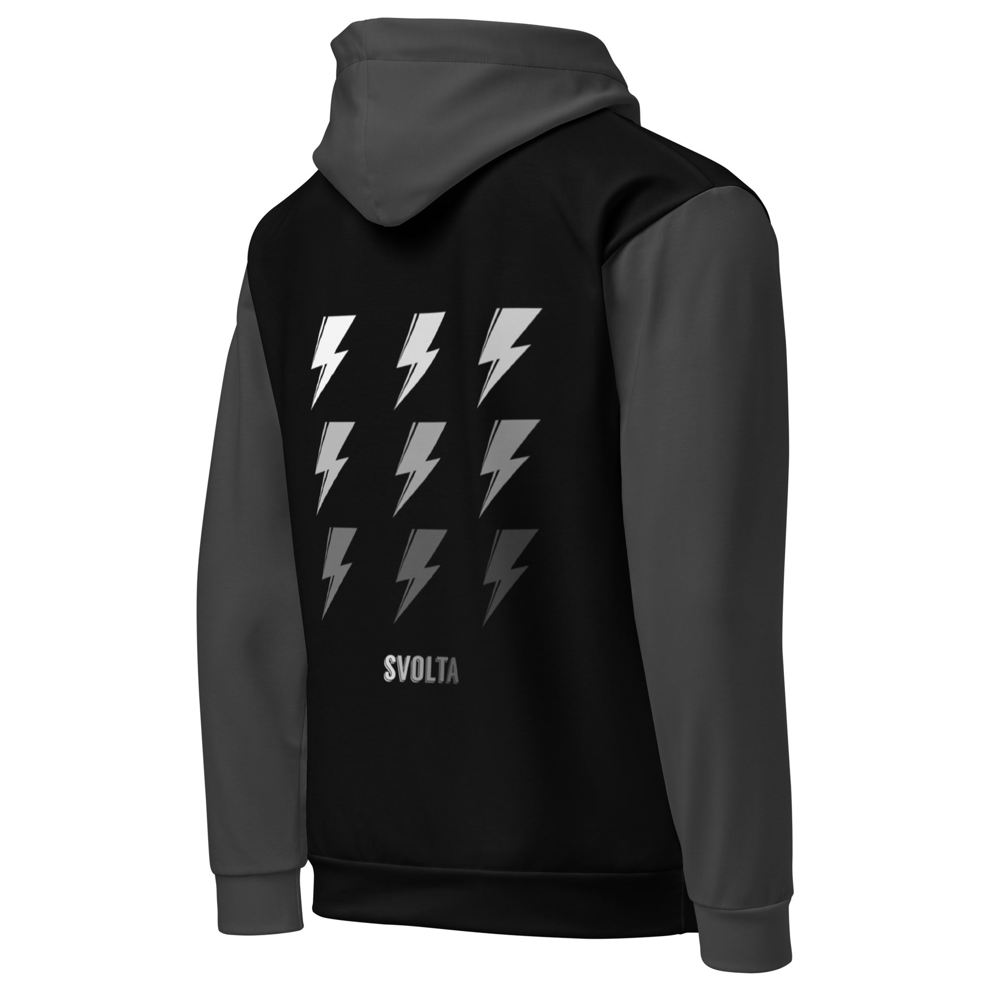 Svolta Colorblock Achromatic Bolts Hoodie Sweatshirt Back View