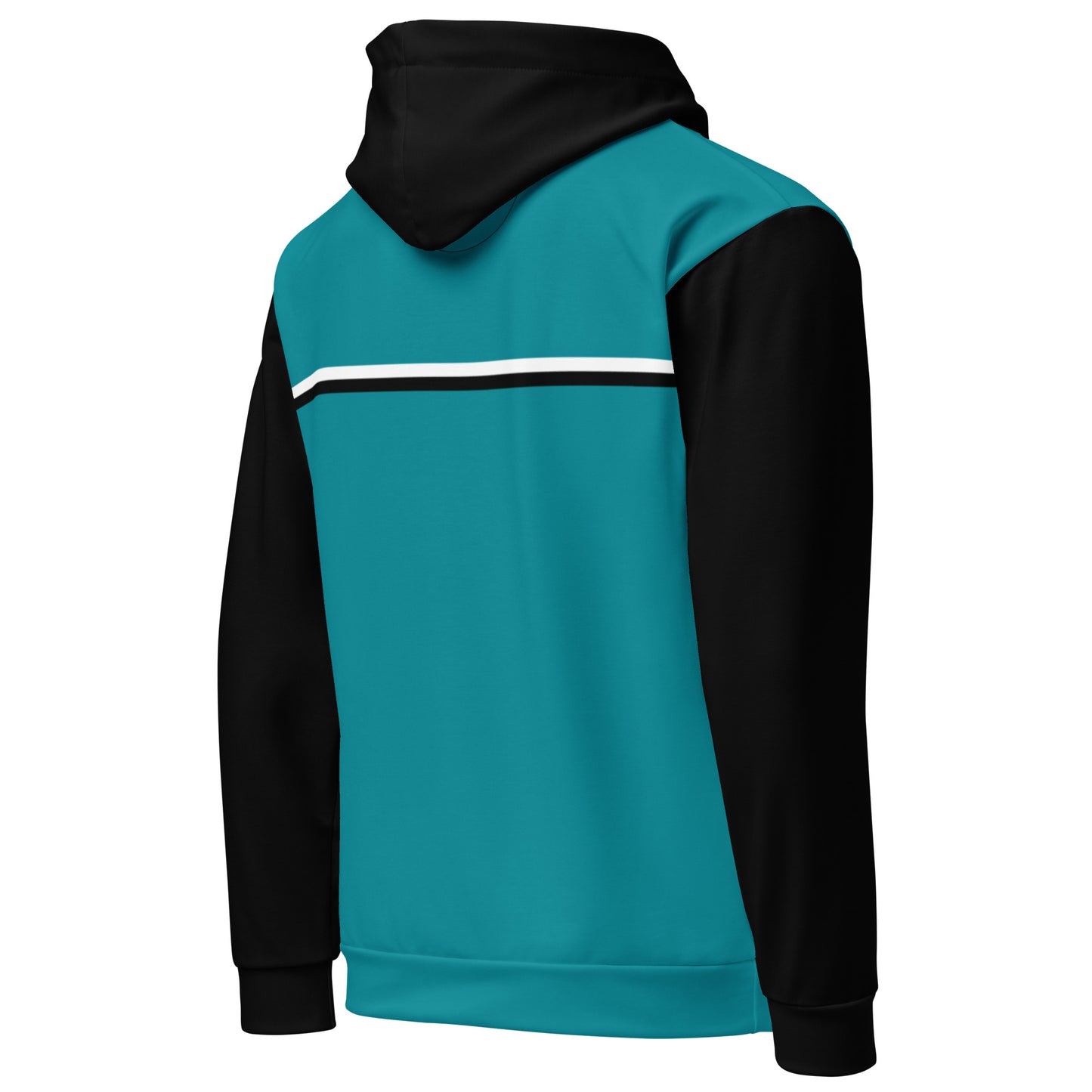 Svolta Colorblock Stripe Hoodie Sweatshirt Teal Black Back