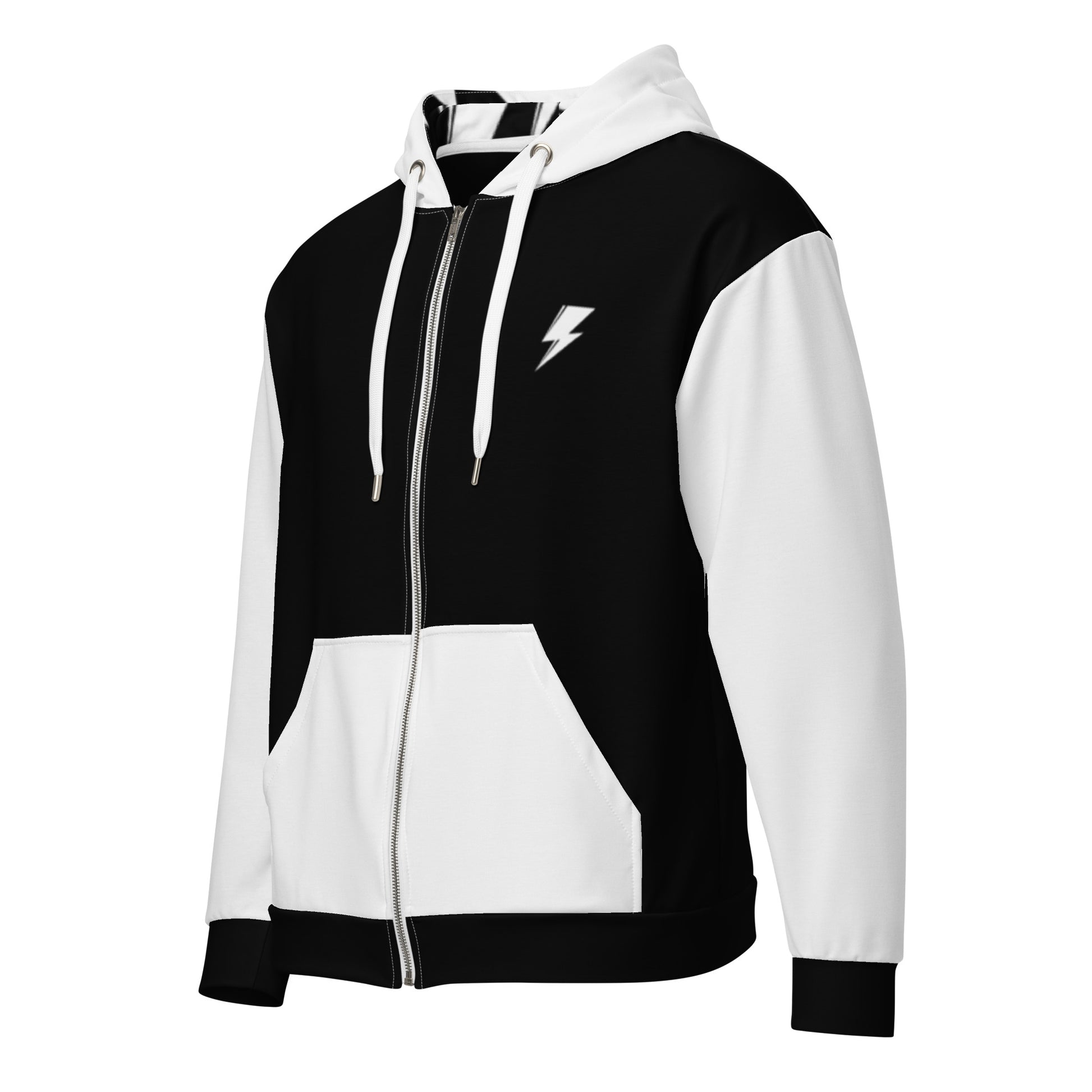 Svolta Colorblock Zip Hoodie Bear Bunny White and Black Teen Adult Front