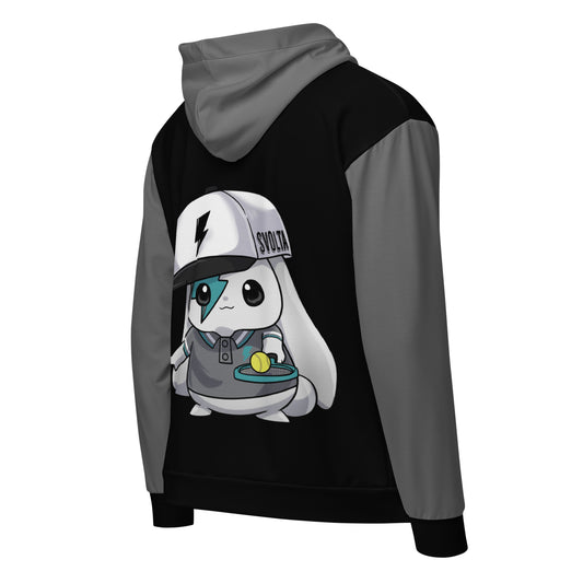 Svolta Colorblock Zip Hoodie Sweatshirt Jacket Tennis Bunny Grey Black Back