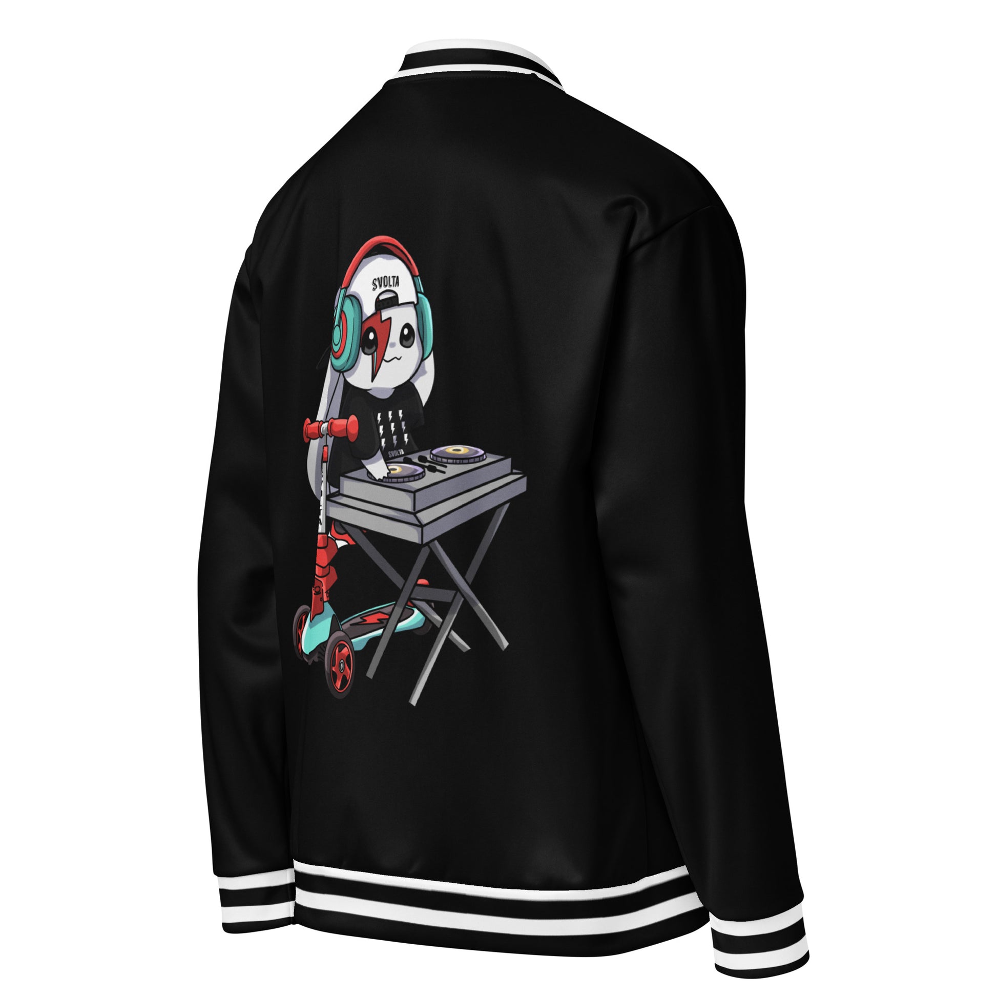 Svolta_DJ_Ace_Scooter_Varsity_Unisex_Bomber_Jacket_Back_Angle