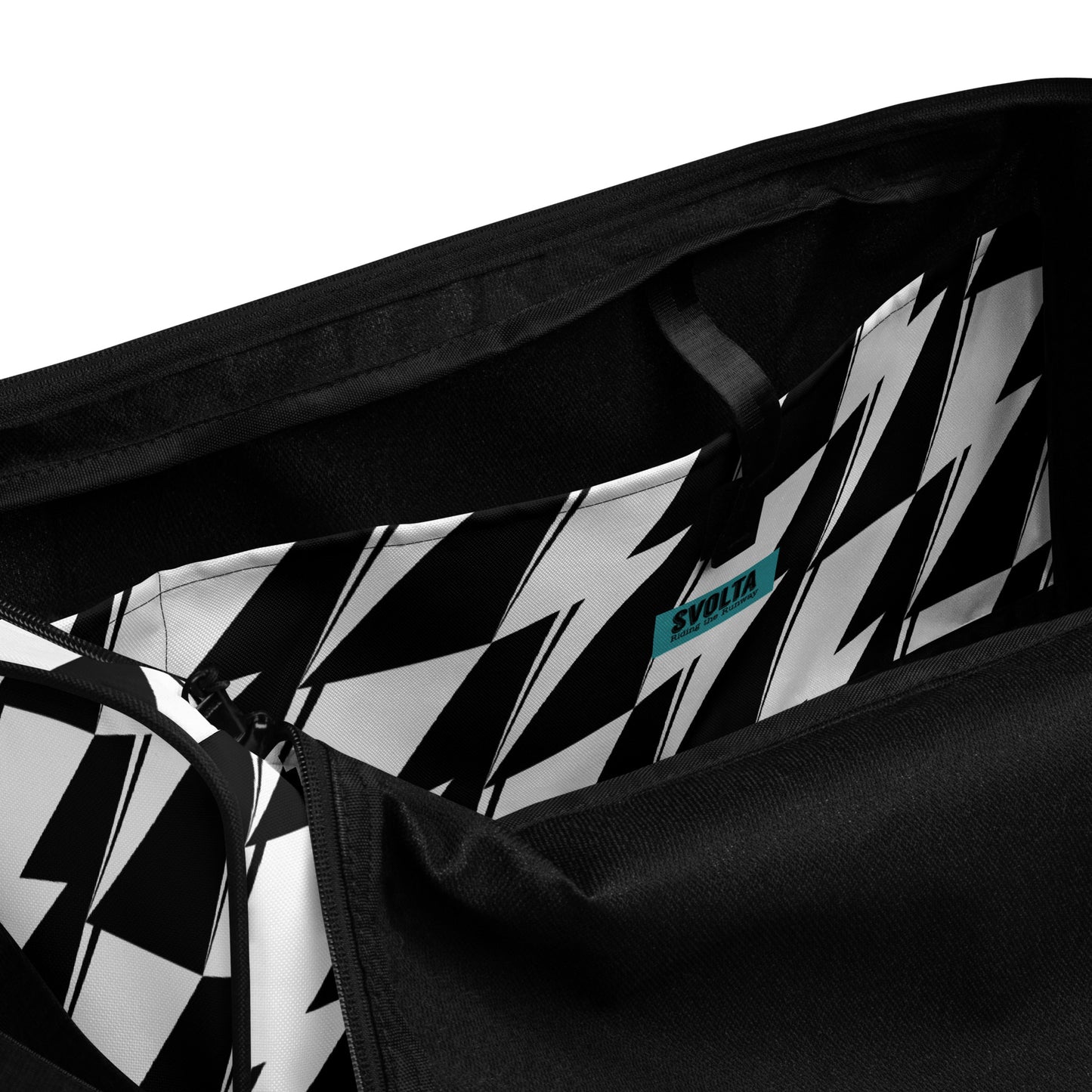 Svolta Signature Bolt Houndstooth Duffle Bag Interior