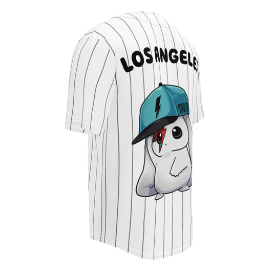 Svolta White with Black Pinstripes Los Angeles Baseball Jersey Back