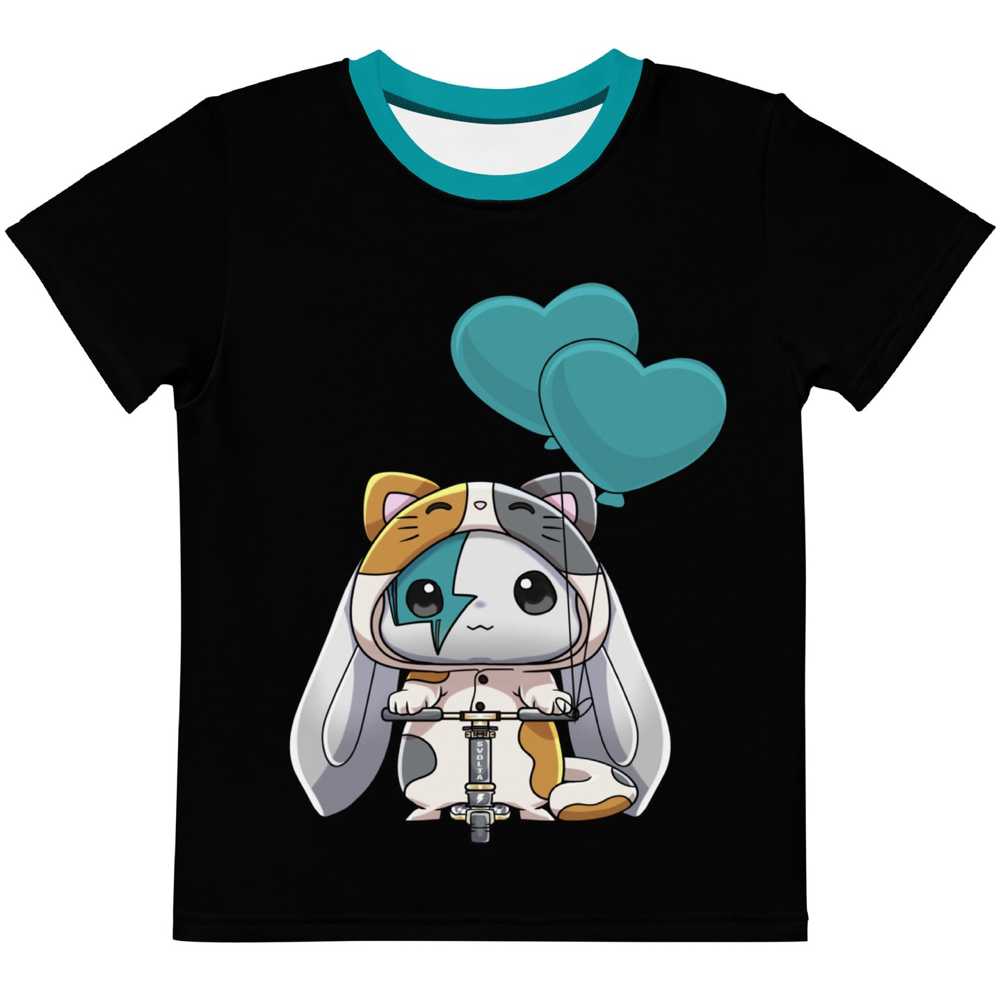 SVOLTA Kawaii Phoenix Cat Love T-shirt in Black, 2T-7 - Little Kids