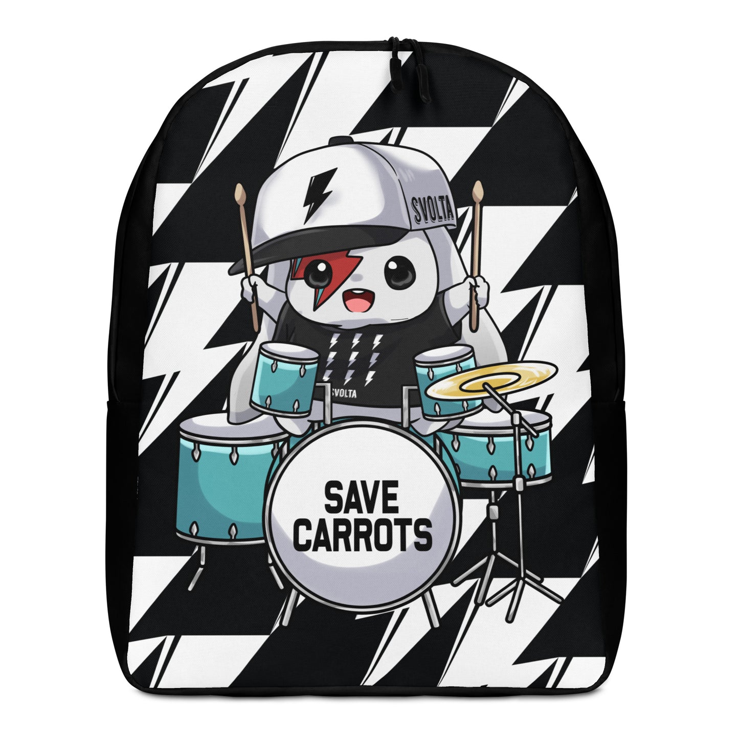 SVOLTA Bolt Print Backpack featuring Rebel Drummer