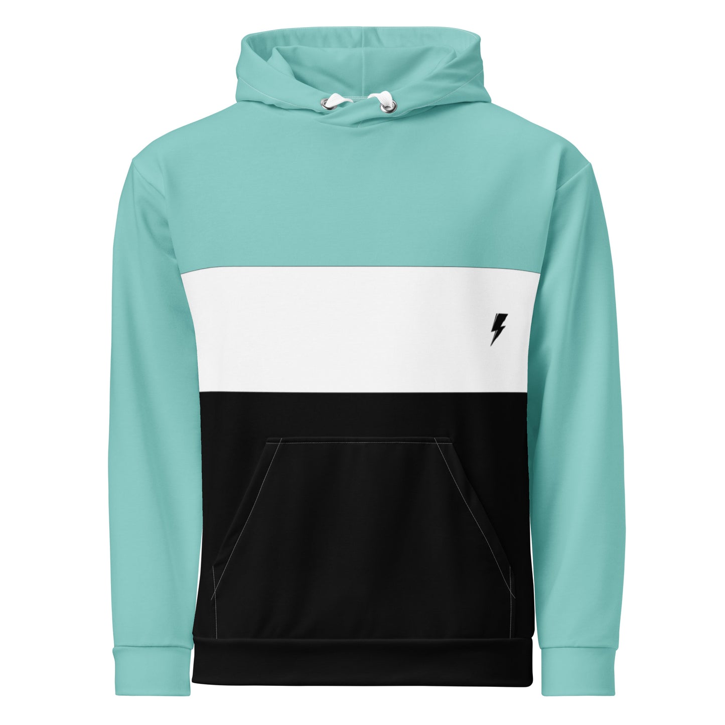 SVOLTA Retro Color Block Unisex Hoodie in Aqua Mint, XS-XL - Teen to Adult