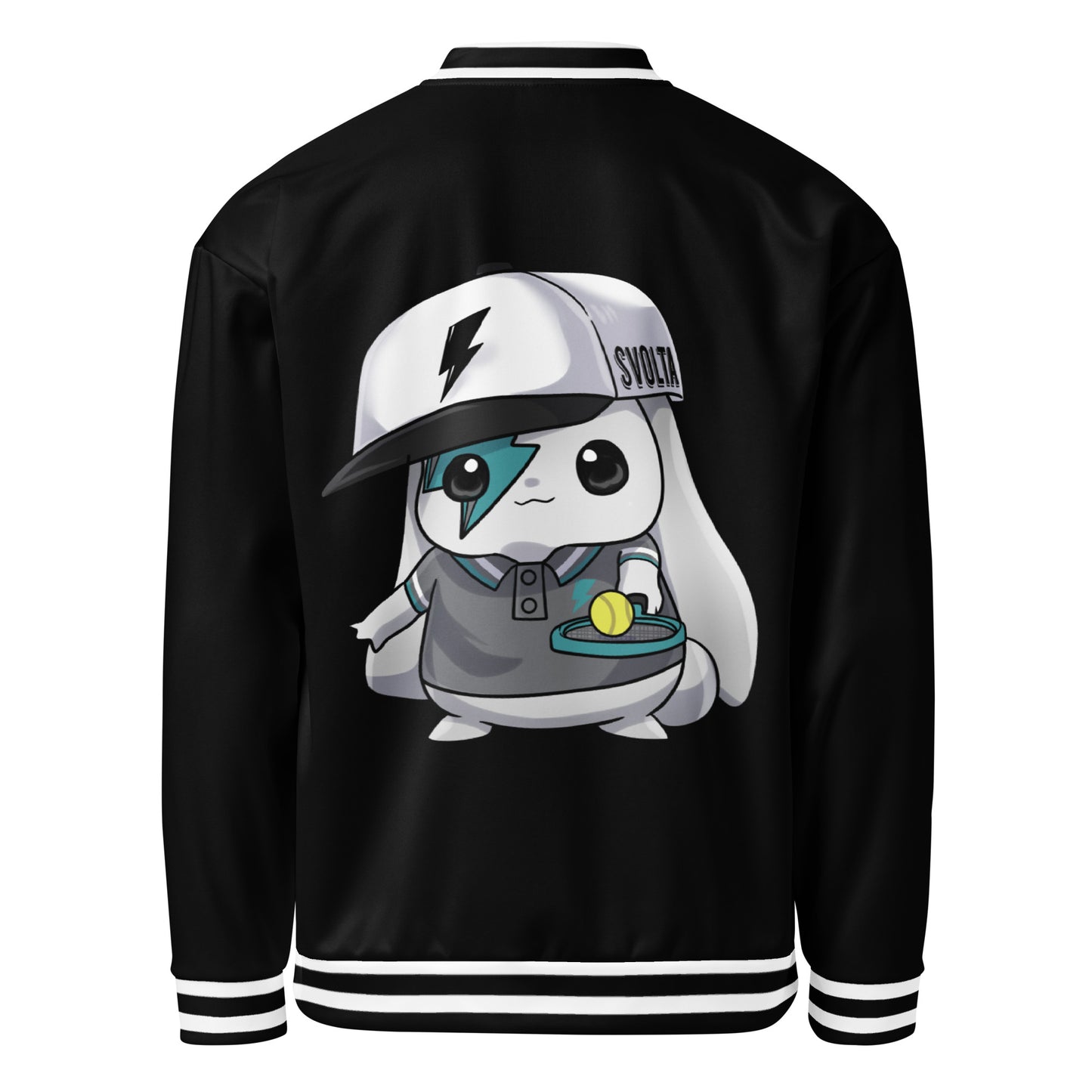 SVOLTA Kawaii Phoenix Tennis Bunny Black and White Unisex Jacket, XS-XL - Teen to Adult