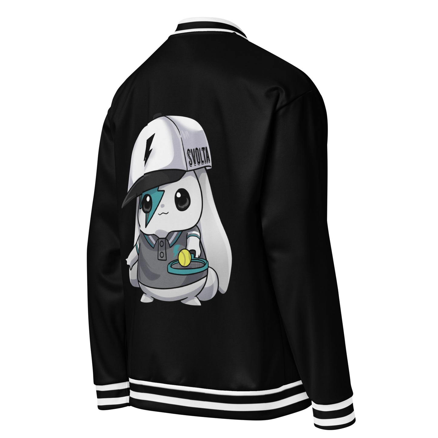 SVOLTA Kawaii Phoenix Tennis Bunny Black and White Unisex Jacket, XS-XL - Teen to Adult