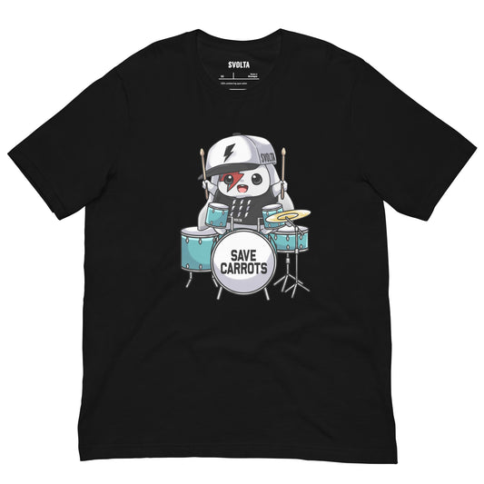 SVOLTA Drummer Full Print T-shirt in Black, XS-XL - Teen to Adult