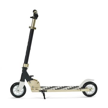Svolta Legend 2-wheel kick scooter compact folding travel kids white black gold lightning bolts