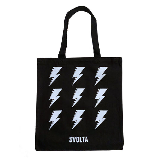 SVOLTA 9 Bolts Canvas Tote Bag - Black and White