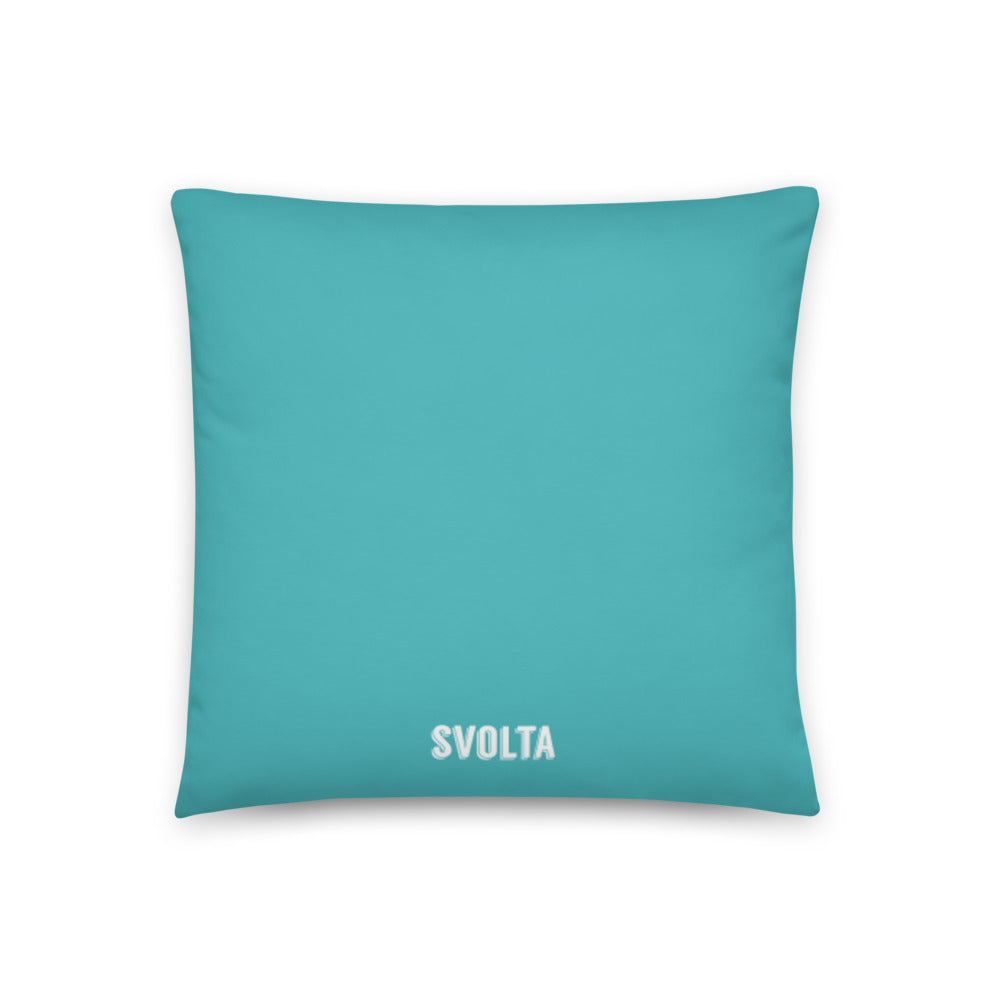 SVOLTA Rebel Bunny Throw Pillow 18"x18" or 22"x22" - Red and Aqua