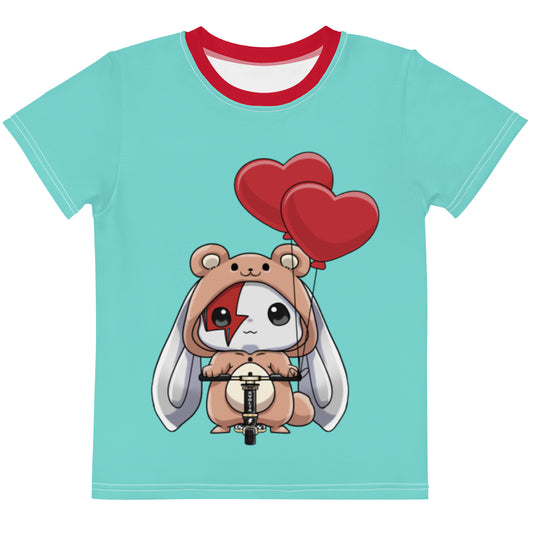 SVOLTA Kawaii Rebel Love Bear T-shirt in Aqua, 2T-7 - Little Kids