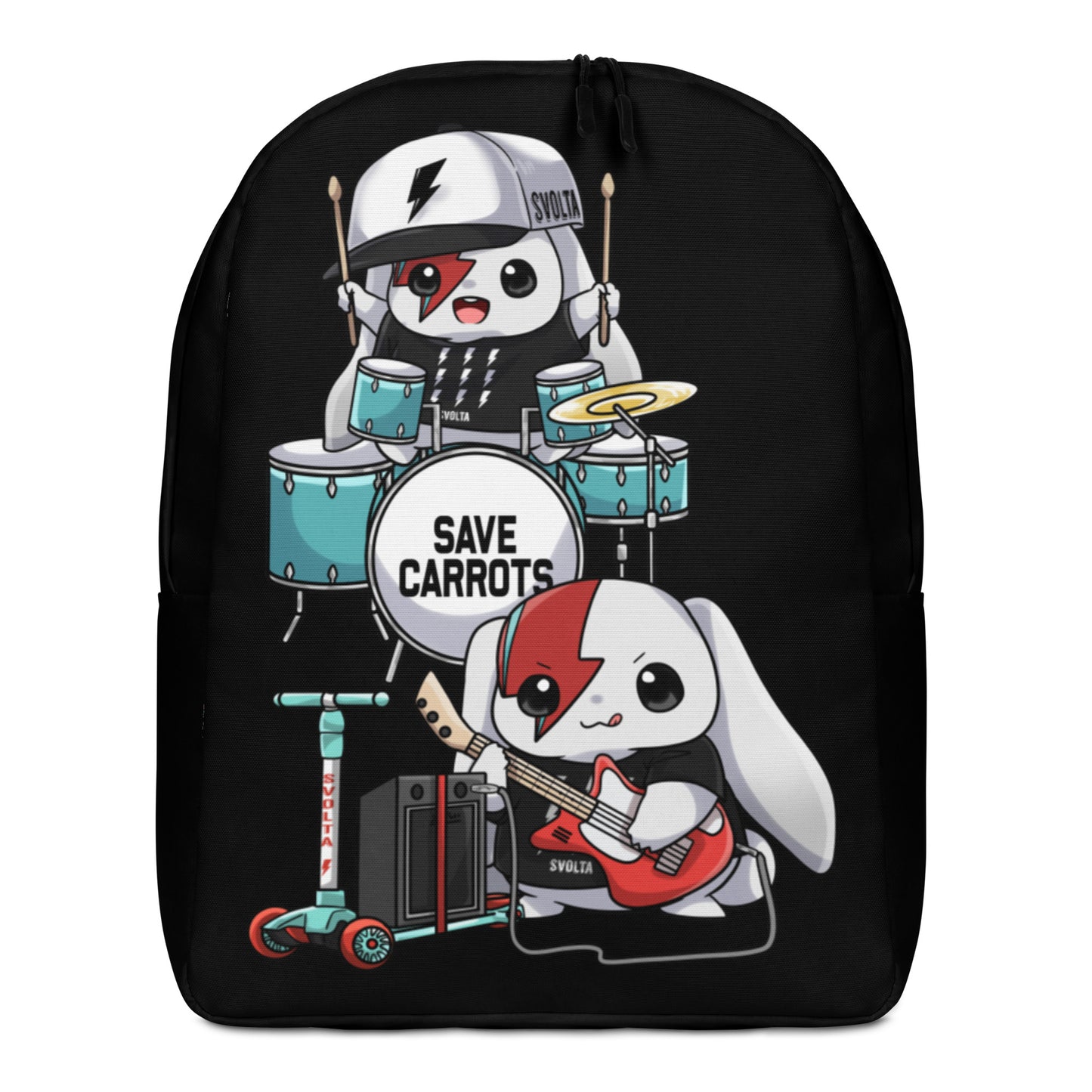 SVOLTA Kawaii Rock Duo Minimalist Backpack in Black