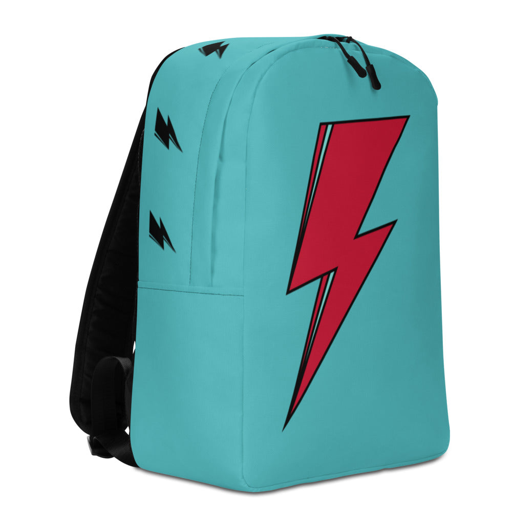 SVOLTA Lightning Bolt Minimalist Backpack in Aqua and Red