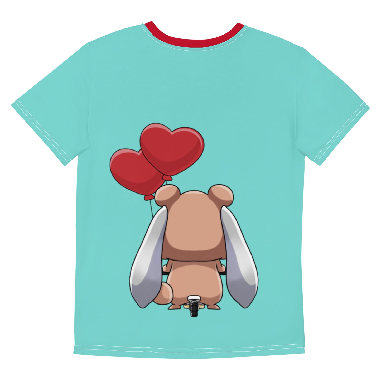 SVOLTA Kawaii Rebel Love Bear Front+Back Print T-shirt in Aqua, 8-20 - Kids/Youth