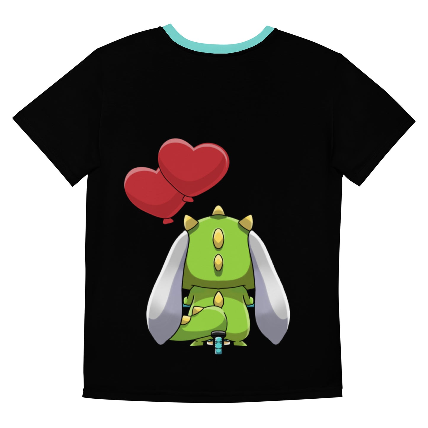 SVOLTA Kawaii Rebel Dino Love Front+Back Print T-shirt in Aqua, 8-20 - Kids/Youth