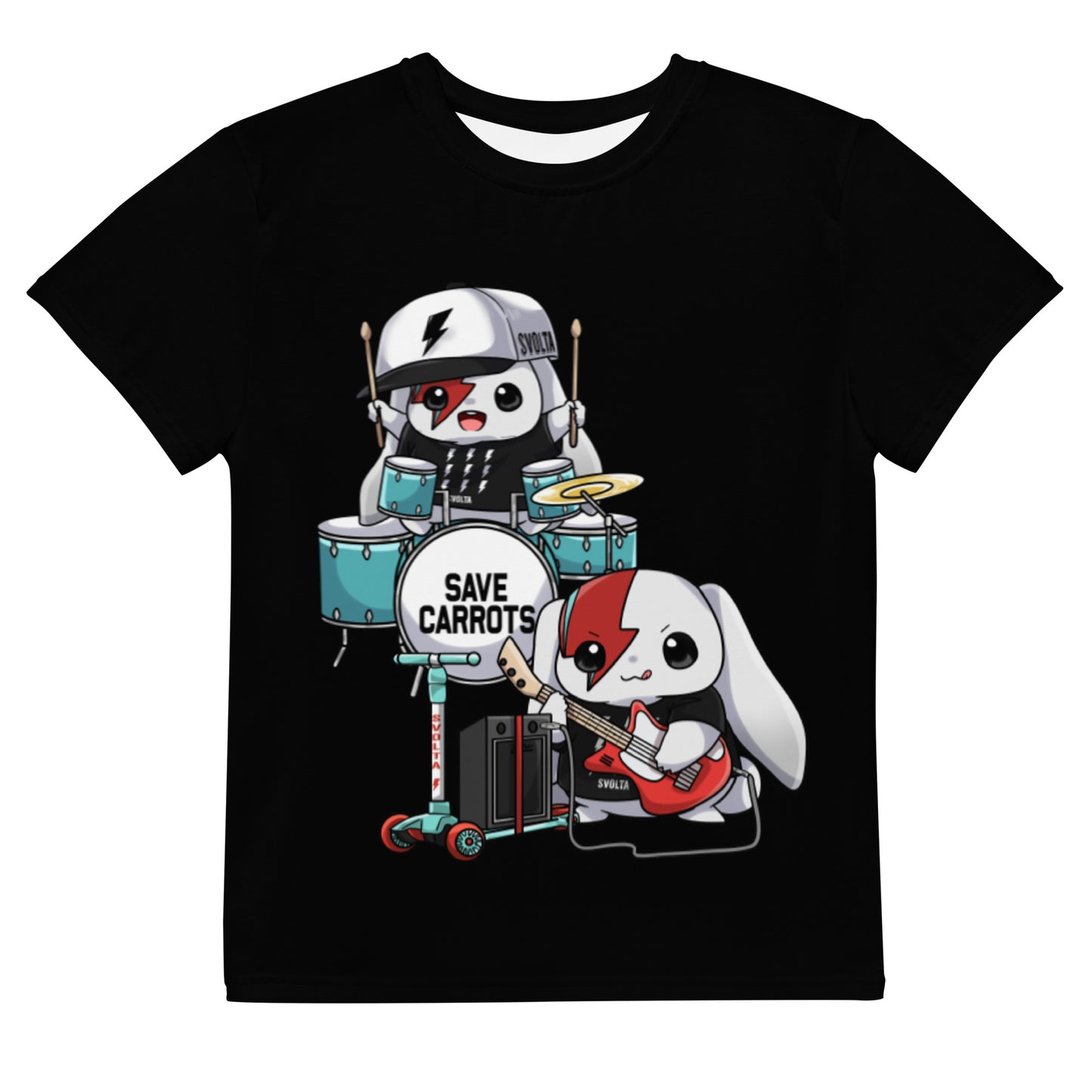 SVOLTA Kawaii Rebel Rock Duo T-shirt in Black, 8-20 - Kids/Youth