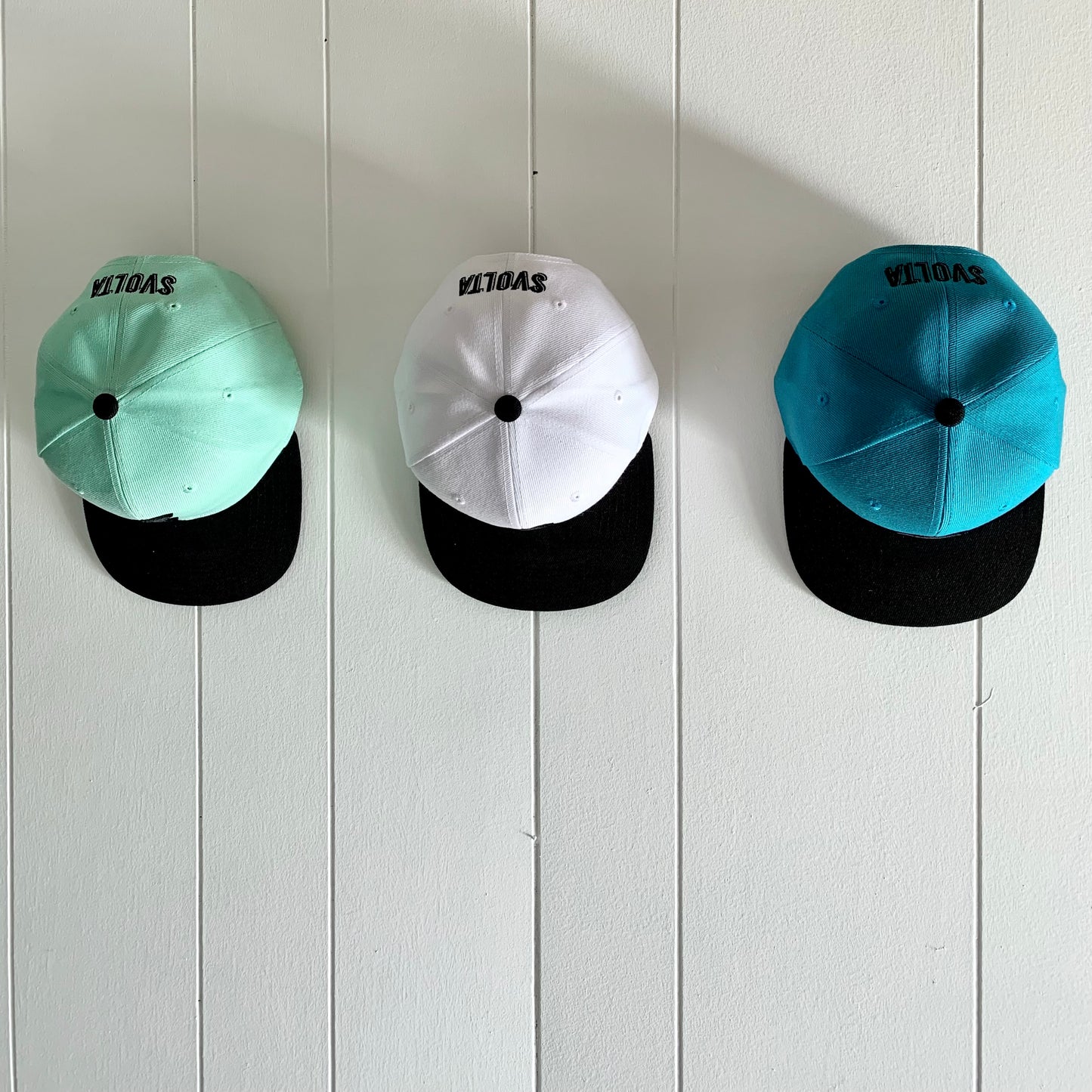 Svolta Youth Child Kids Boys Girls snapback hats 3D embroidered ightning bolt mint black white teal