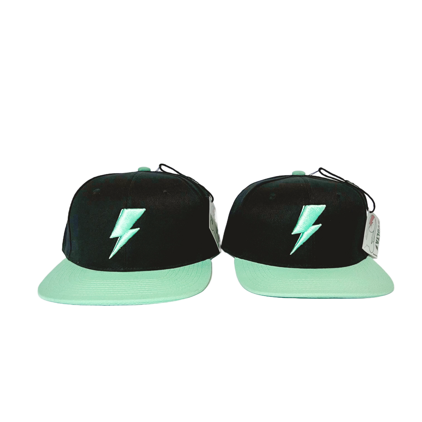 Svolta Adult Child Kids snapback hats 3D embroidered lightning bolt black mint